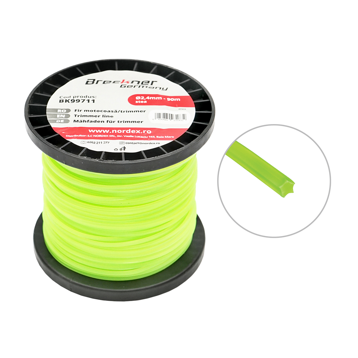 Fir stea pentru motocoasa, 2.4 mm x 90 m Breckner Germany