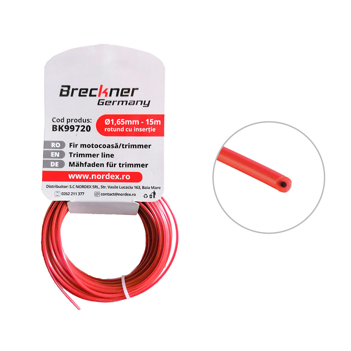 Fir rotund pentru motocoasa, 1.65 mm x 15 m Breckner Germany