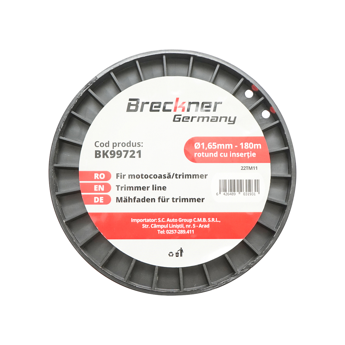 Fir rotund pentru motocoasa, 1.65 mm x 180 m Breckner Germany - imagine 2