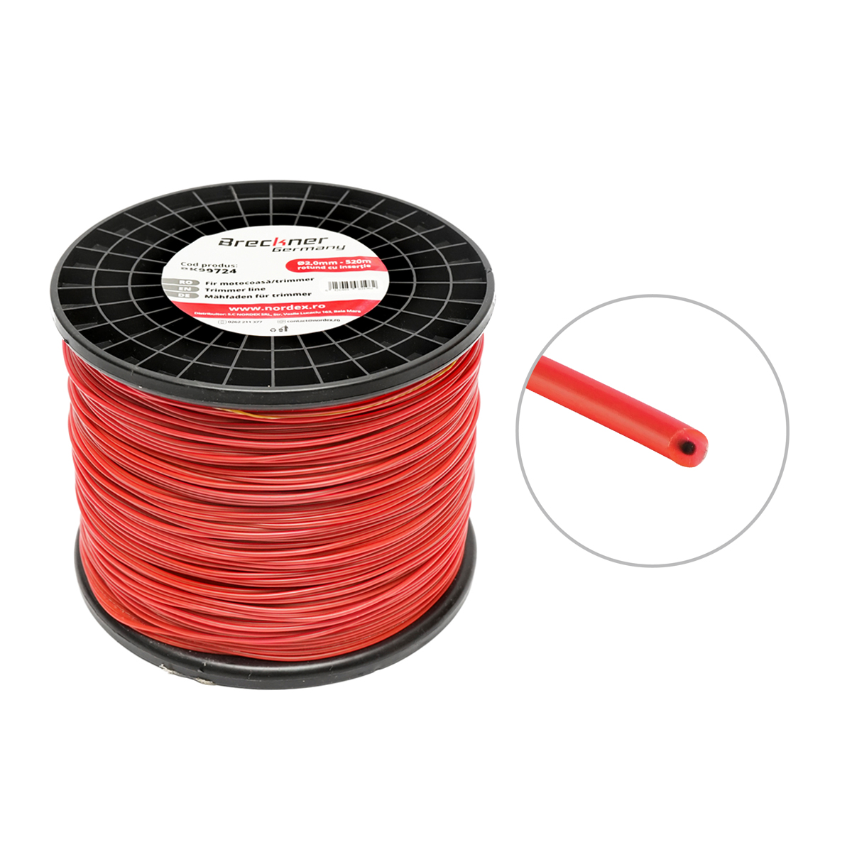 Fir rotund pentru motocoasa, 2.0 mm x 520 m Breckner Germany