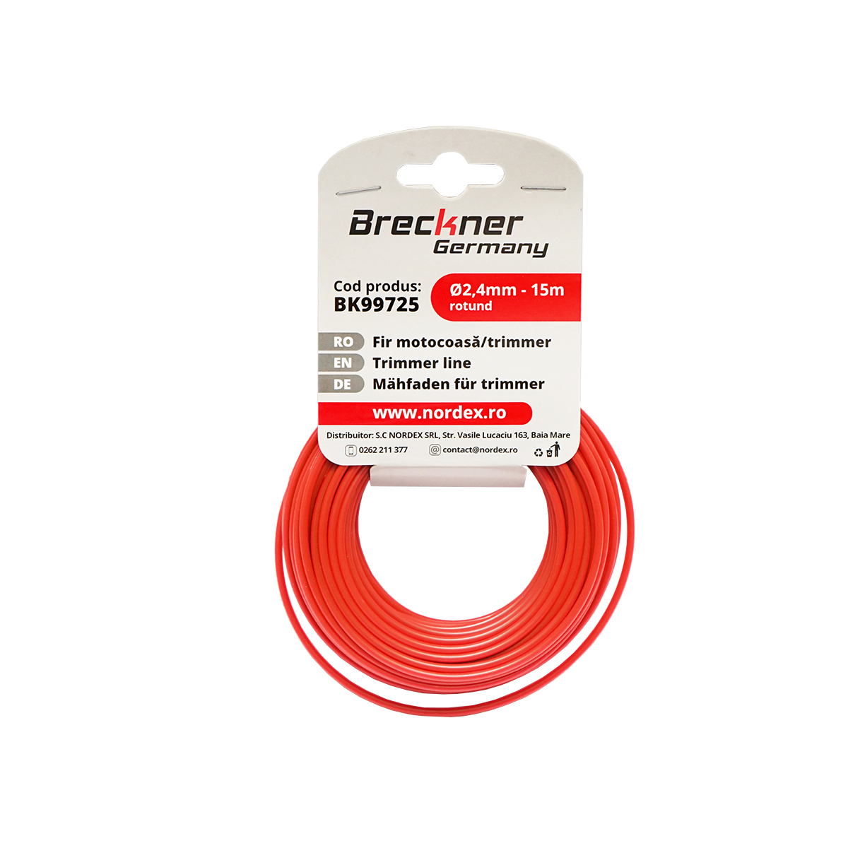 Fir rotund pentru motocoasa, 2.4 mm x 15 m Breckner Germany - imagine 2