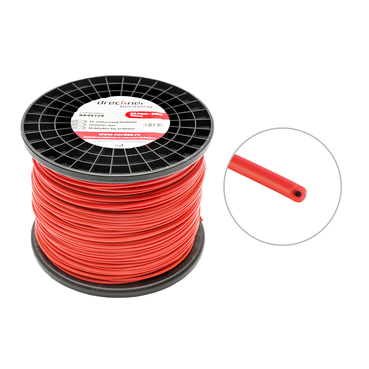 Fir rotund pentru motocoasa, 3.0 mm x 240 m Breckner Germany