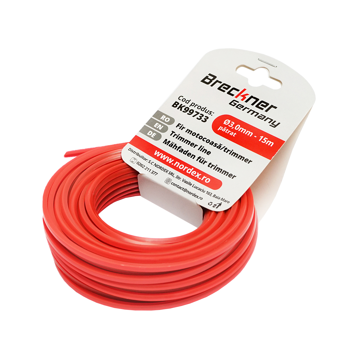 Fir patrat pentru motocoasa, 3 mm x 15 m cu insertie Breckner Germany - imagine 4