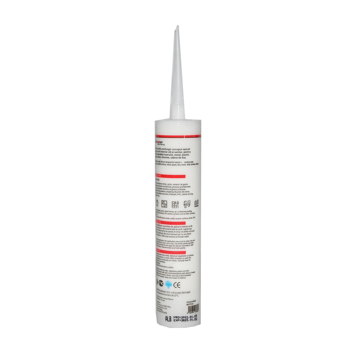 Silcon acrilic alb interior/exterior 300ml Breckner Germany - imagine 2