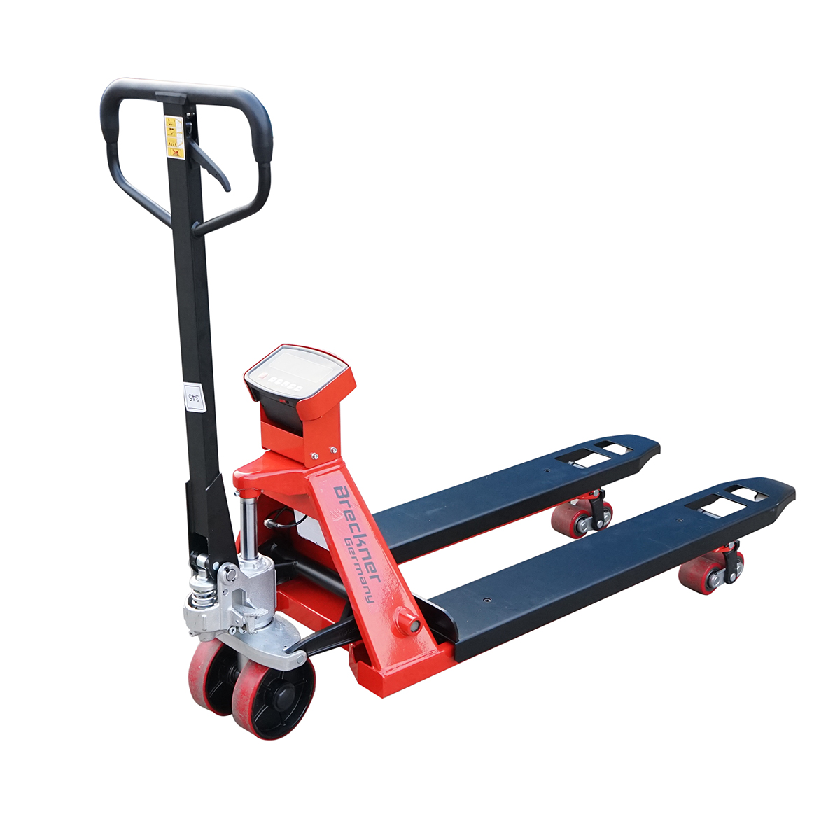 Transpalet manual 2T cu cantar electronic si roata de silicon Breckner Germany - imagine 6