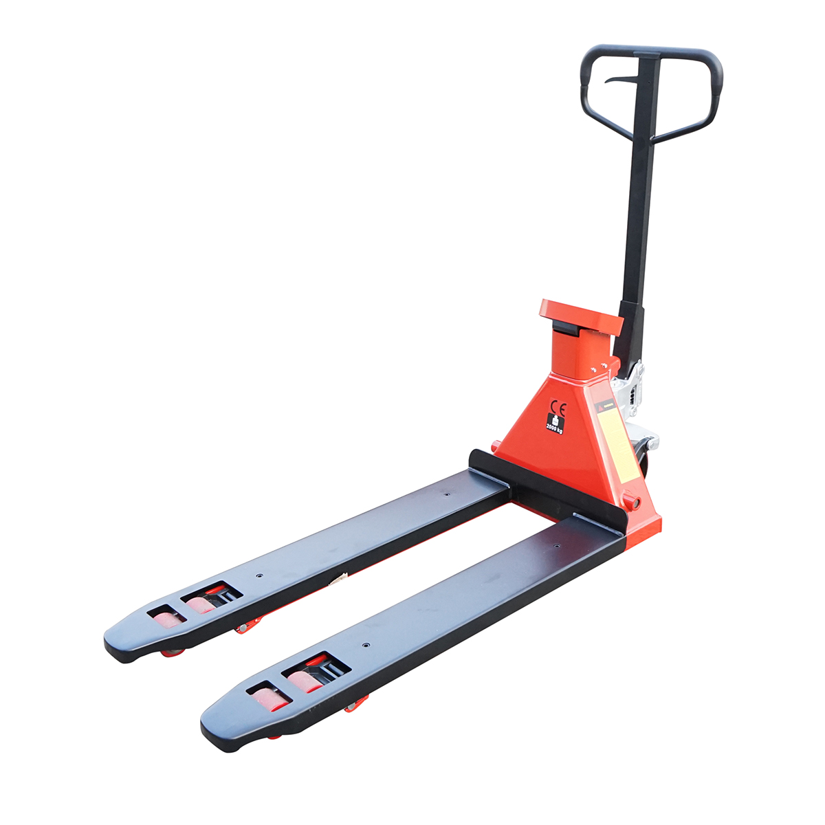 Transpalet manual 2T cu cantar electronic si roata de silicon Breckner Germany - imagine 5