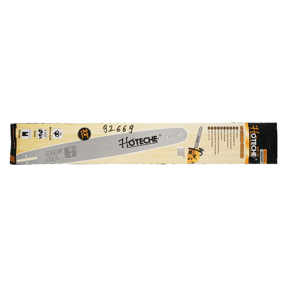 Lama drujba 550mm (22 inch), potrivita cu lant pas 325, 86 de dinti Hoteche - imagine 4
