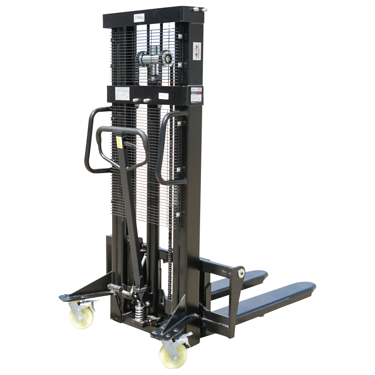 Transpalet manual cu sarcina maxima 1.5T, inaltime ridicare 2500mm, furci 1150mm Breckner Germany - imagine 5