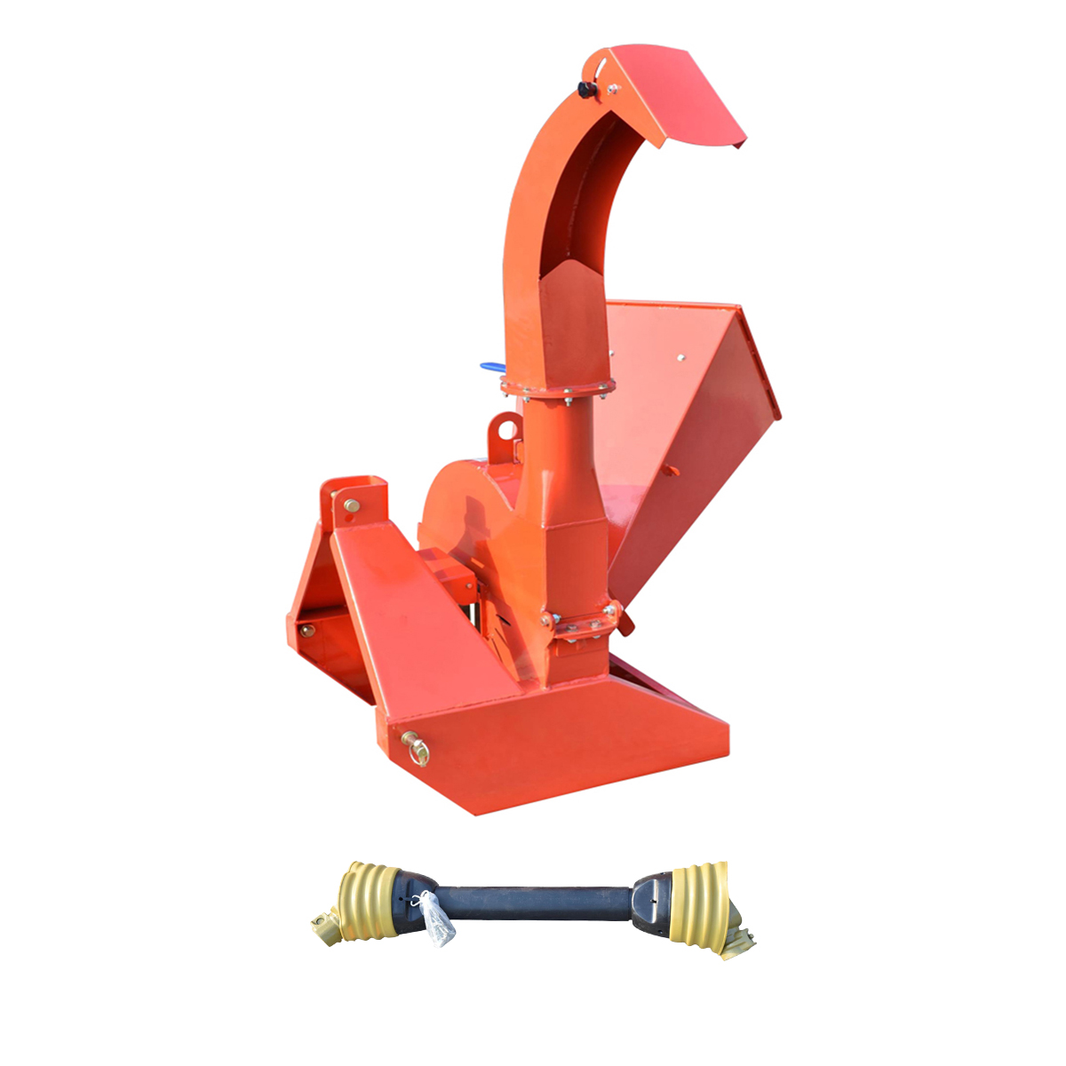 Tocator crengi cu angrenare priza putere tractor PTO putere necesara 18-50CP grosime maxima bustean 100mm, buncar 400x420x600mm Breckner Germany