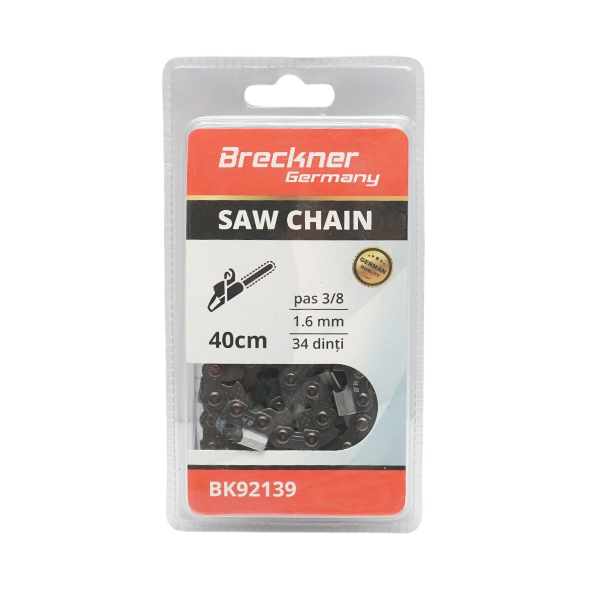 Lant drujba pas 3/8, 34 de dinti, 1.6mm, lungime 40cm Breckner Germany