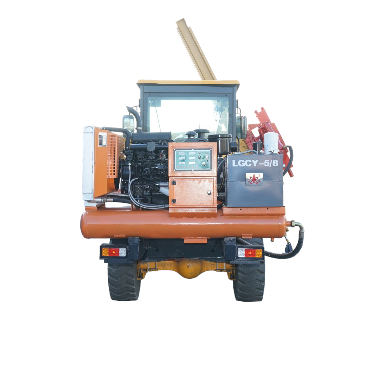 Masina pentru batut si infiletat stalpi, 55 kw hidraulic, cu compresor - imagine 2