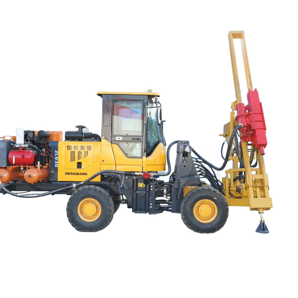 Masina pentru batut si infiletat stalpi, 55 kw hidraulic, cu compresor - imagine 5