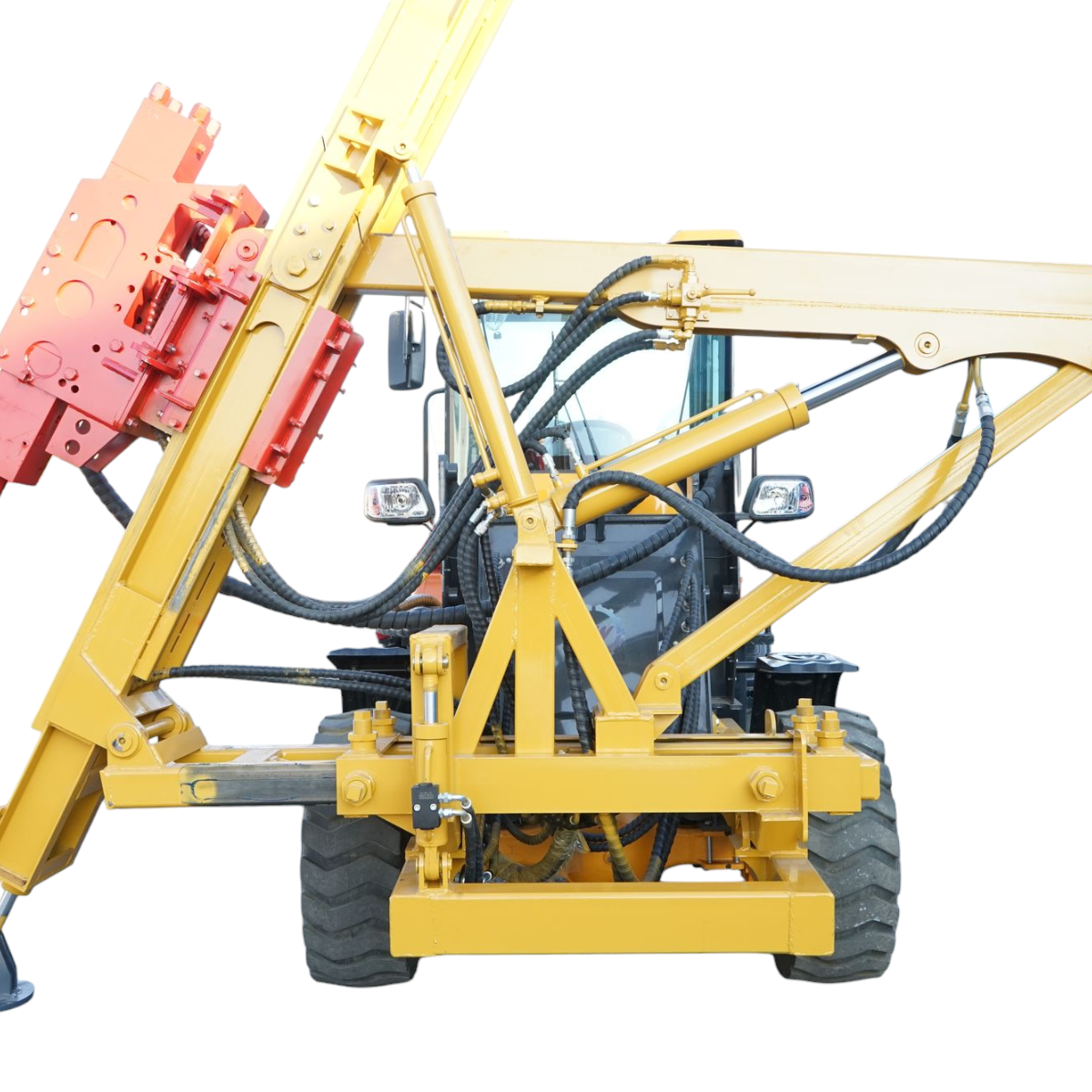 Masina pentru batut si infiletat stalpi, 55 kw hidraulic, cu compresor - imagine 6