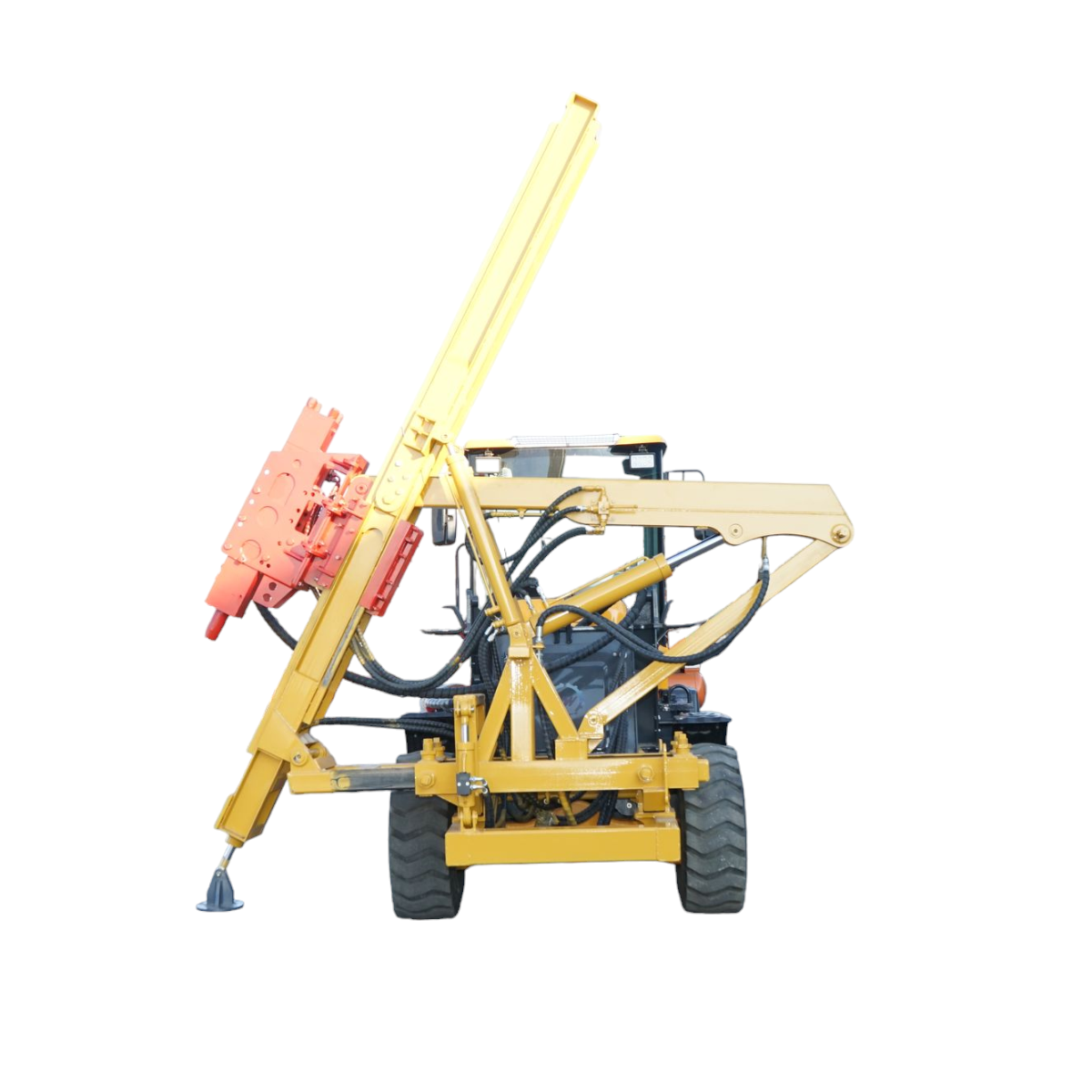 Masina pentru batut si infiletat stalpi, 55 kw hidraulic, cu compresor - imagine 3