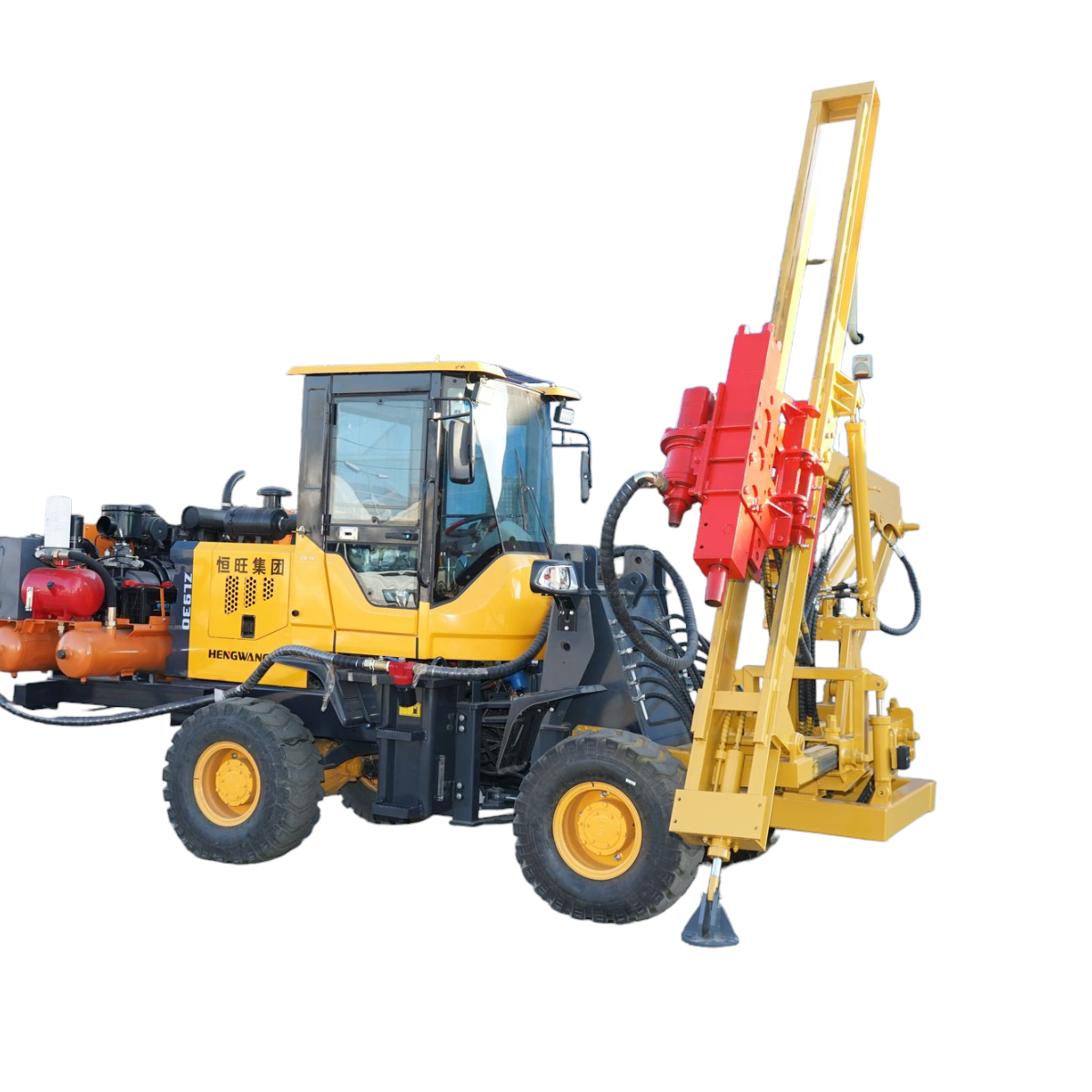 Masina pentru batut si infiletat stalpi, 55 kw hidraulic, cu compresor - imagine 4