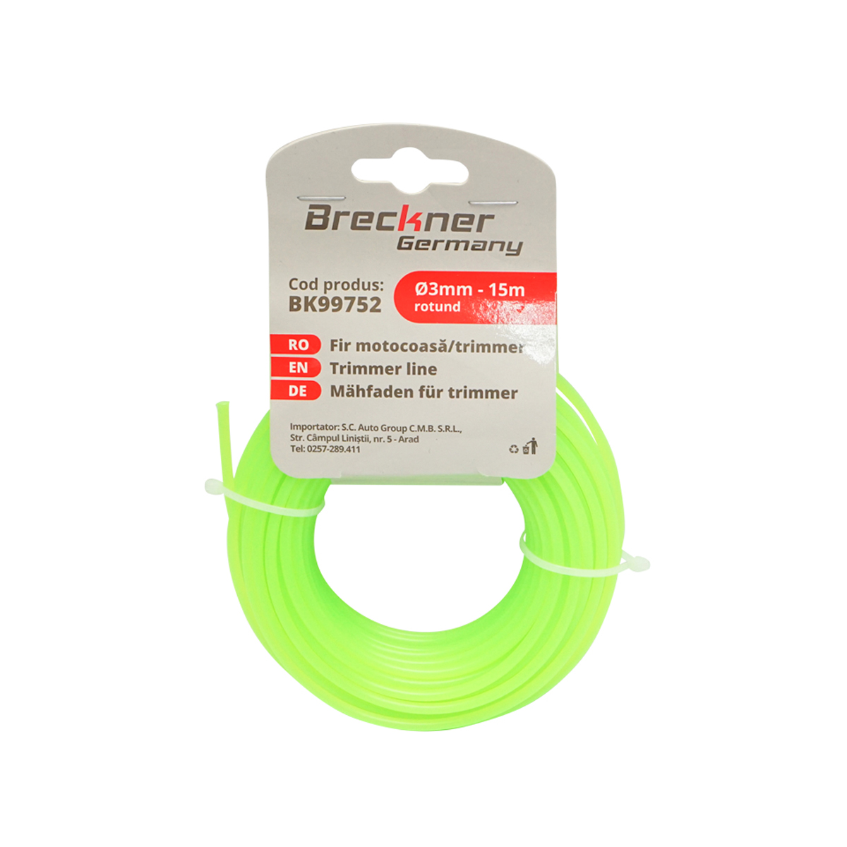 Fir rotund pentru motocoasa, 3mm x 15m Breckner Germany - imagine 2