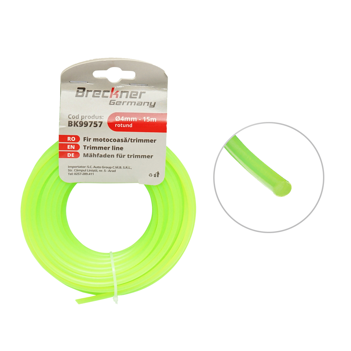 Fir rotund pentru motocoasa 4mm x 15m Breckner Germany