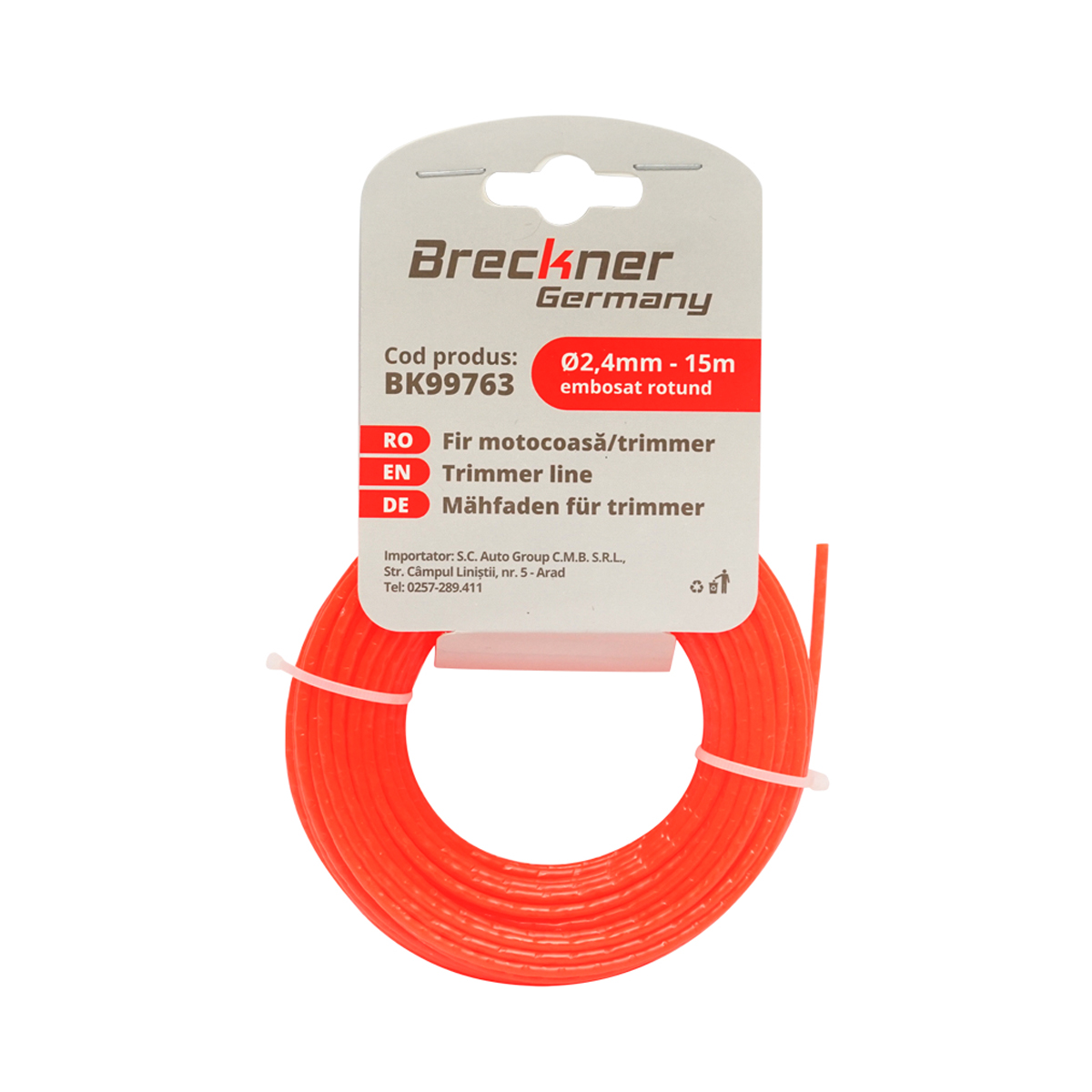 Fir rotund embosat pentru motocoasa 2.4mmx15m Breckner Germany - imagine 2