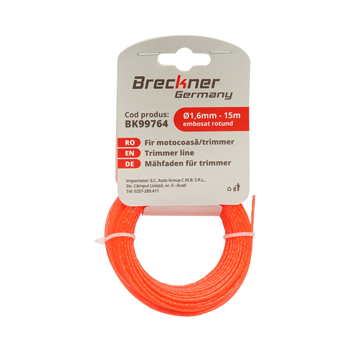 Fir rotund embosat pentru motocoasa 1.6mmx15m Breckner Germany - imagine 2