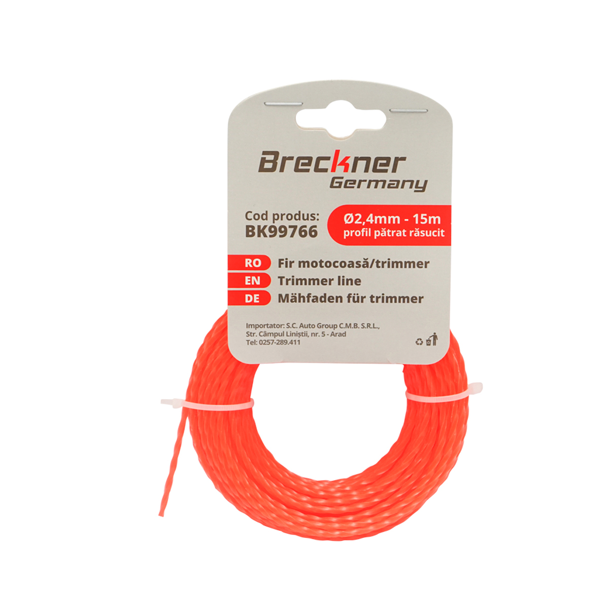 Fir patrat rasucit pentru motocoasa 2.4mmx15m Breckner Germany - imagine 2