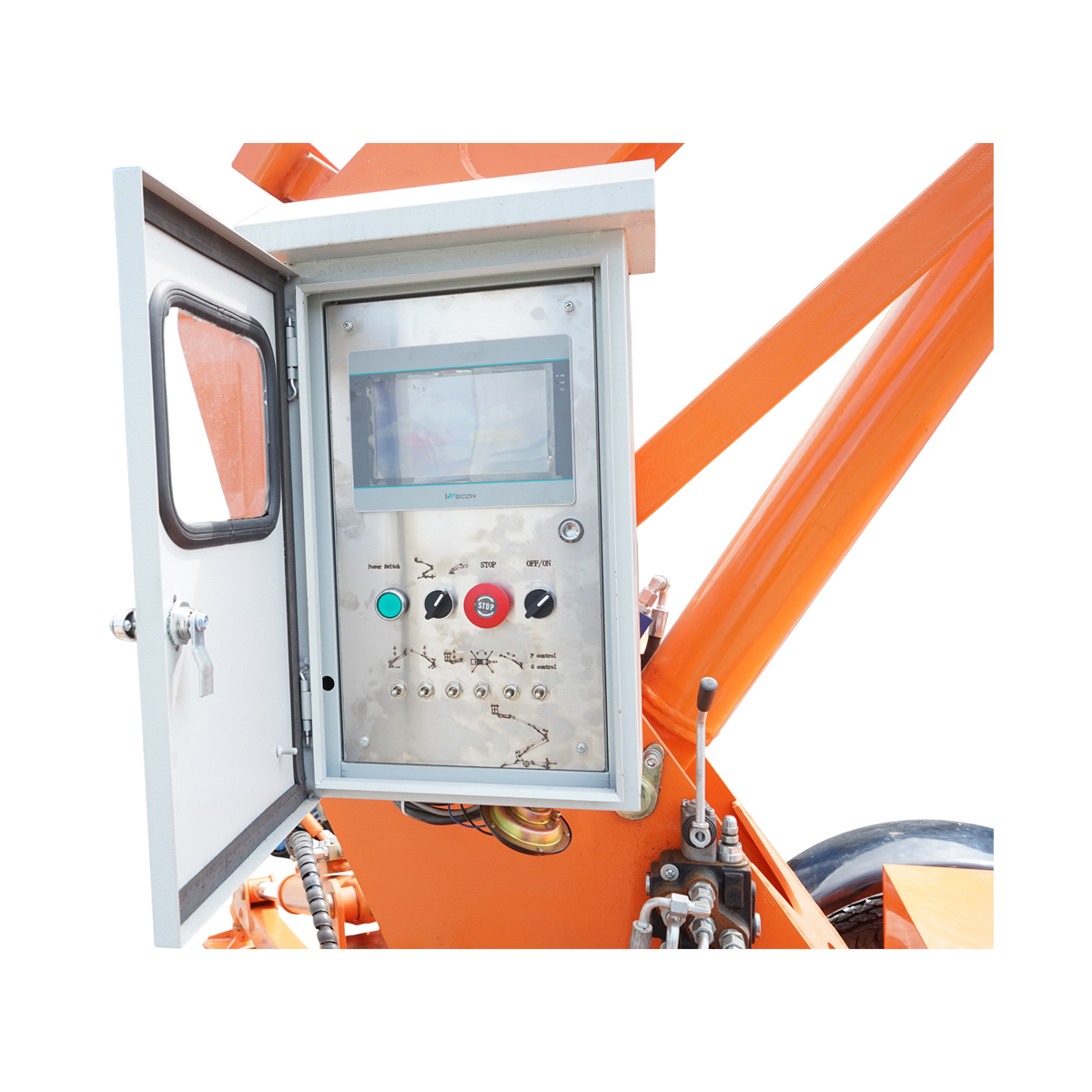 Platforma/nacela pentru lucru la inaltime tip remorca 16m, 200Kg cu telecomanda motor benzina THOR - imagine 5