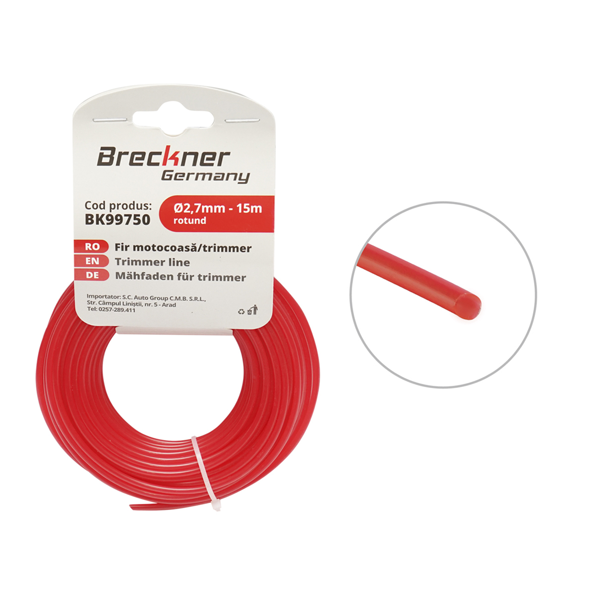 Fir rotund pentru motocoasa 2.7mmx15m Breckner Germany