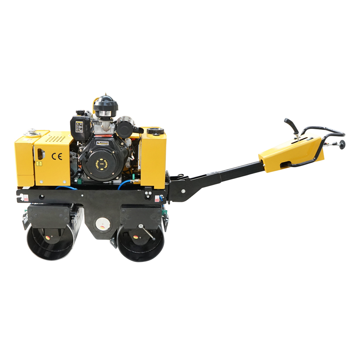 Cilindru compactor 800kg, cu tambur 2x635mm, motor 9CP diesel CF178, pornire electrica sau manuala - imagine 2