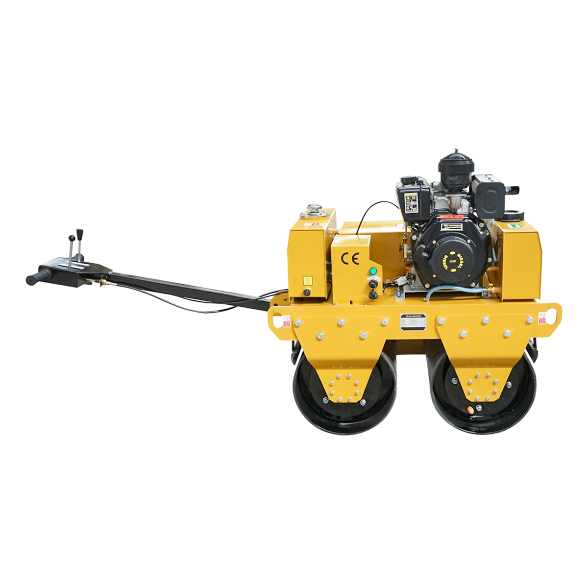 Cilindru compactor 550kg cu tamburi 2x600mm si motor diesel 6CP, CF178, pornire elctrica sau manuala - imagine 5