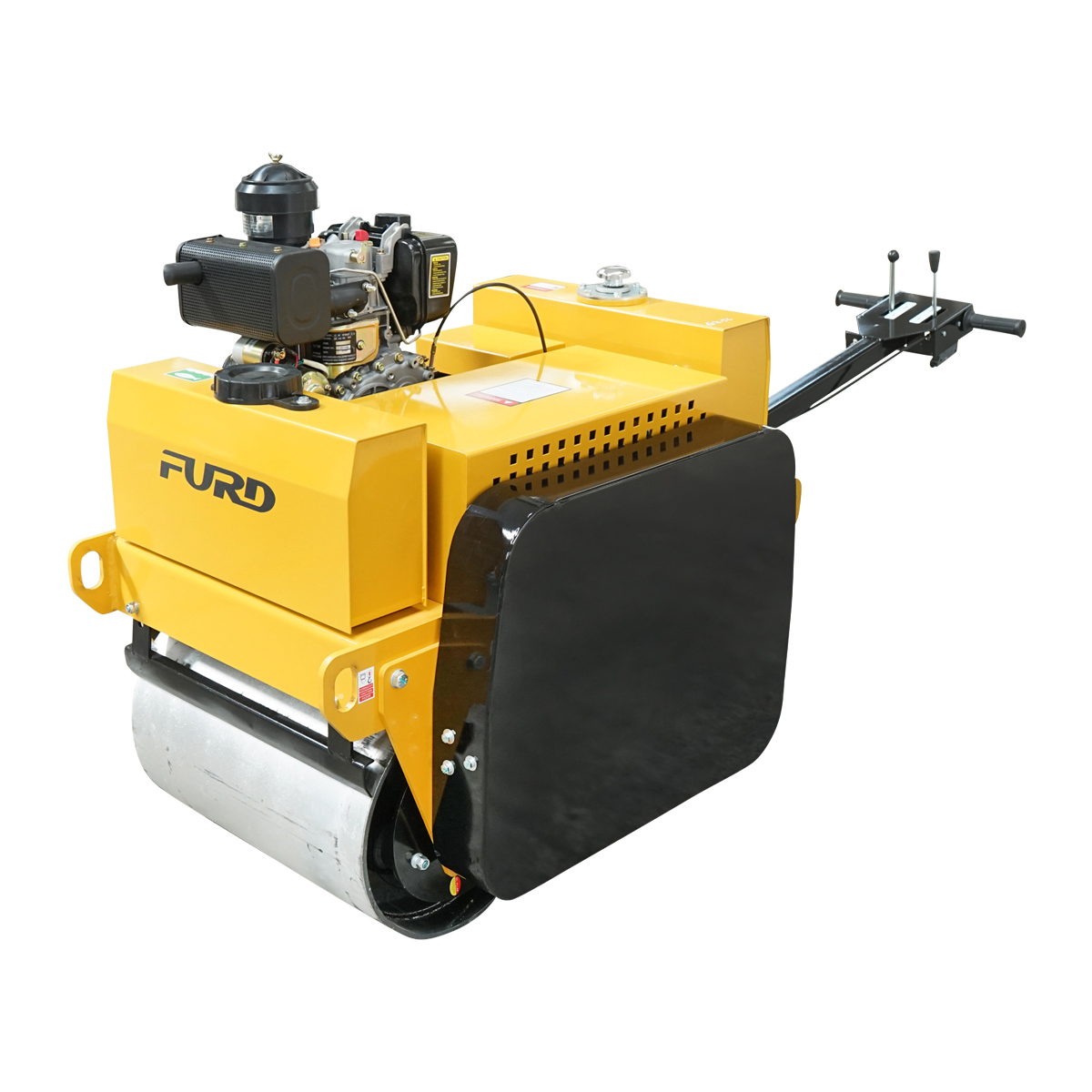 Cilindru compactor 550kg cu tamburi 2x600mm si motor diesel 6CP, CF178, pornire elctrica sau manuala - imagine 4