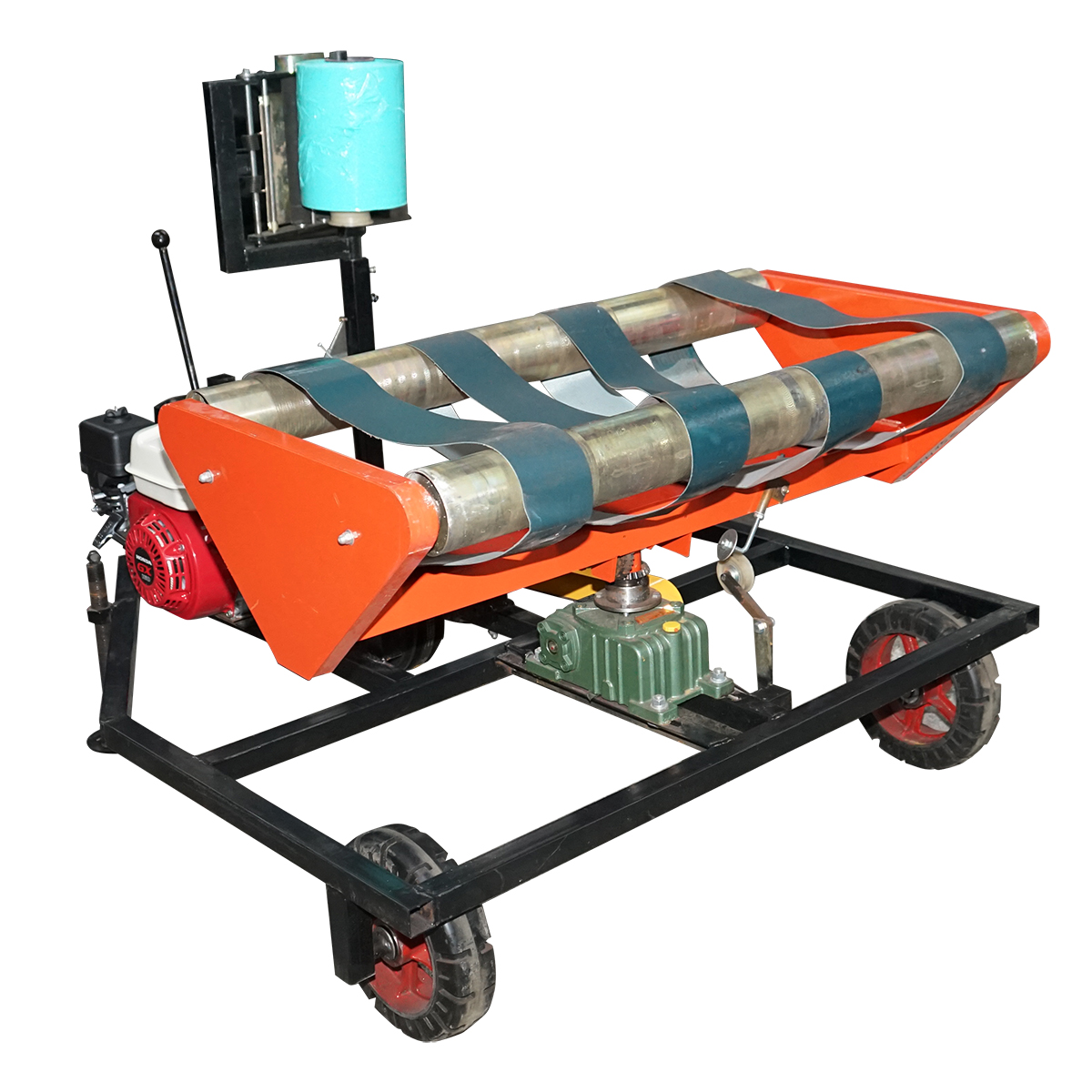 Masina infoliat baloti 500/610x700mm cu motor pe benzina HONDA GX160 4.8CP, pornire sfoara - imagine 2