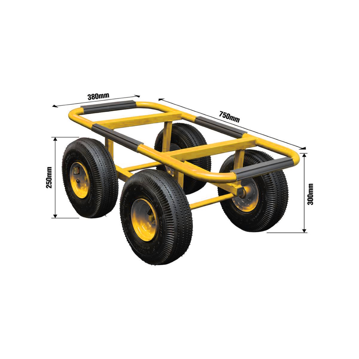 Carucior metalic 750x380mm cu roti pneumatice 250mm - imagine 2