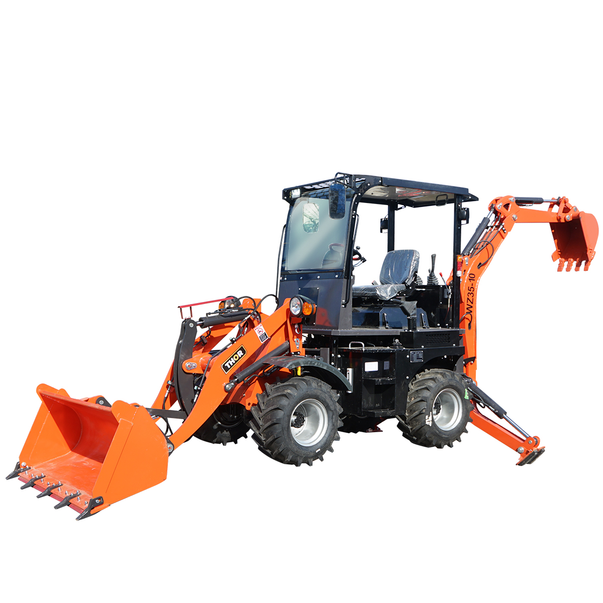 Buldoexcavator 3,5T, motor diesel 50CP, 2400RPM, 5600x1680x2730mm