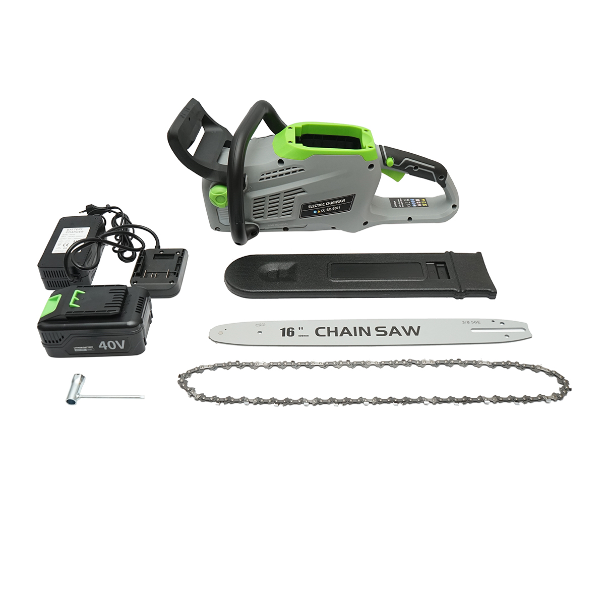 Drujba electrica cu acumulator 40V, 2Ah, 1440W, lama 16 inch (400mm), turatie 11000rpm - imagine 2