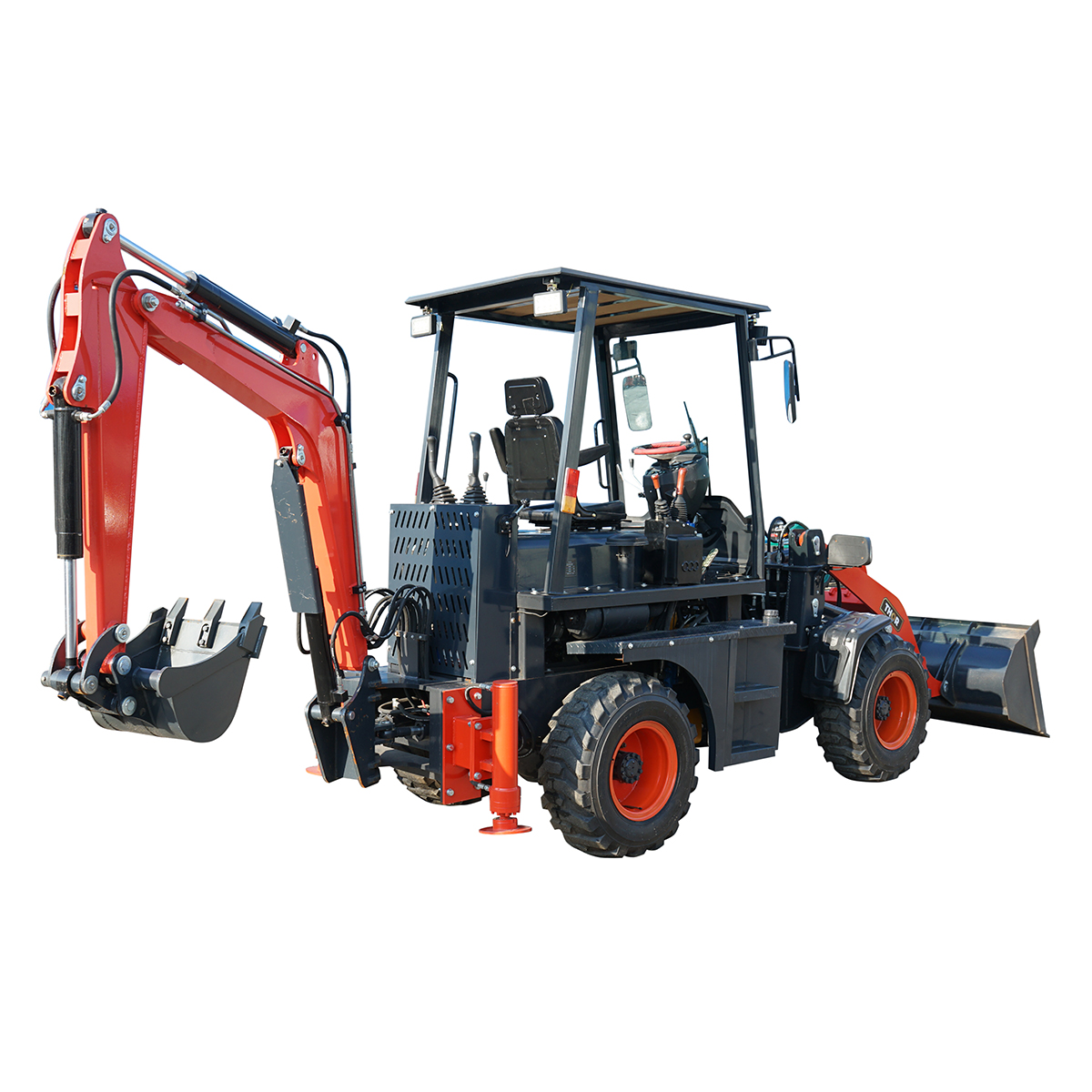 Buldoexcavator 3.5T, motor diesel 50CP 4500x1550x2600mm THOR - imagine 3