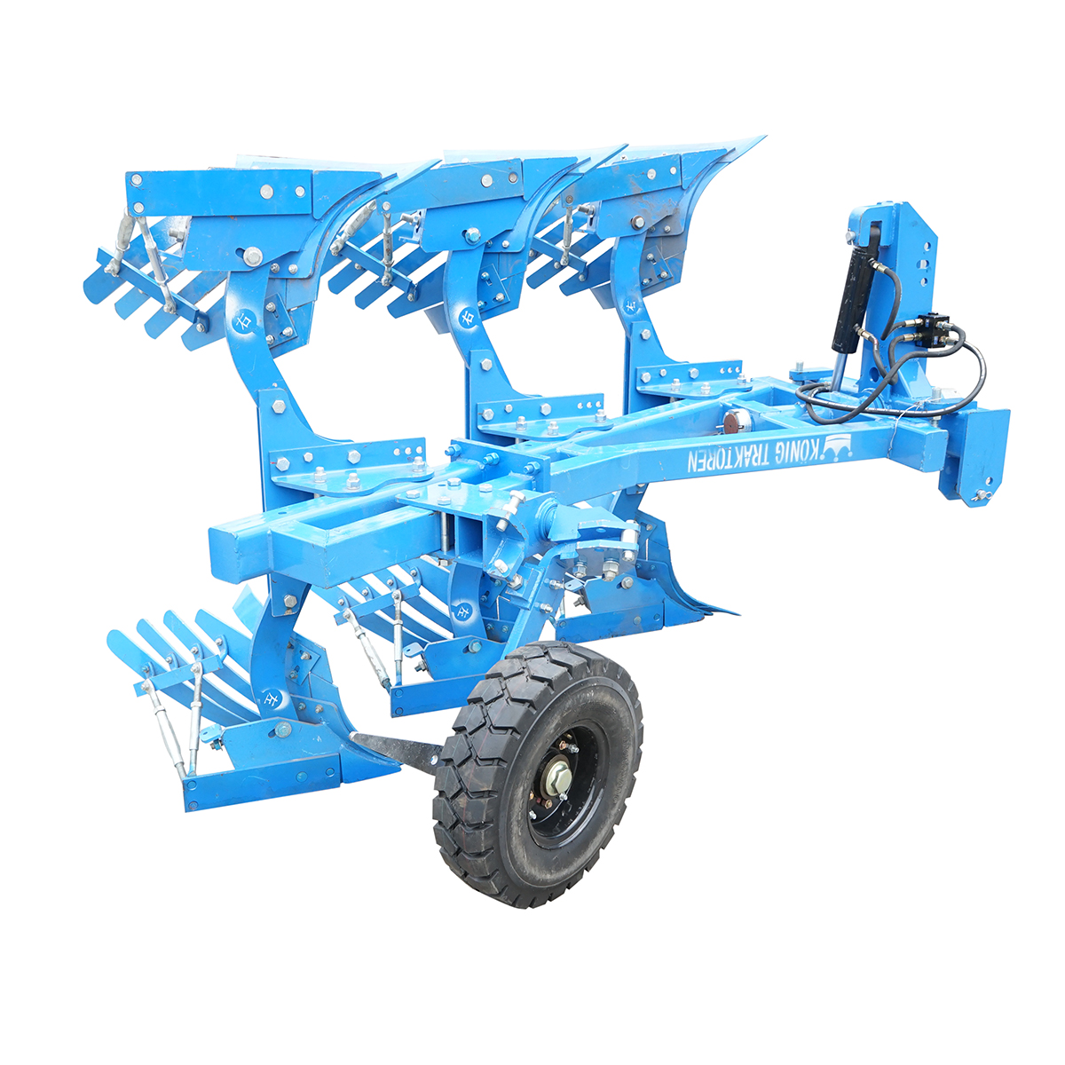 Plug agricol cu 3 (2+1) trupite reversibil hidraulic, cormane crestate Konig Traktoren - imagine 3