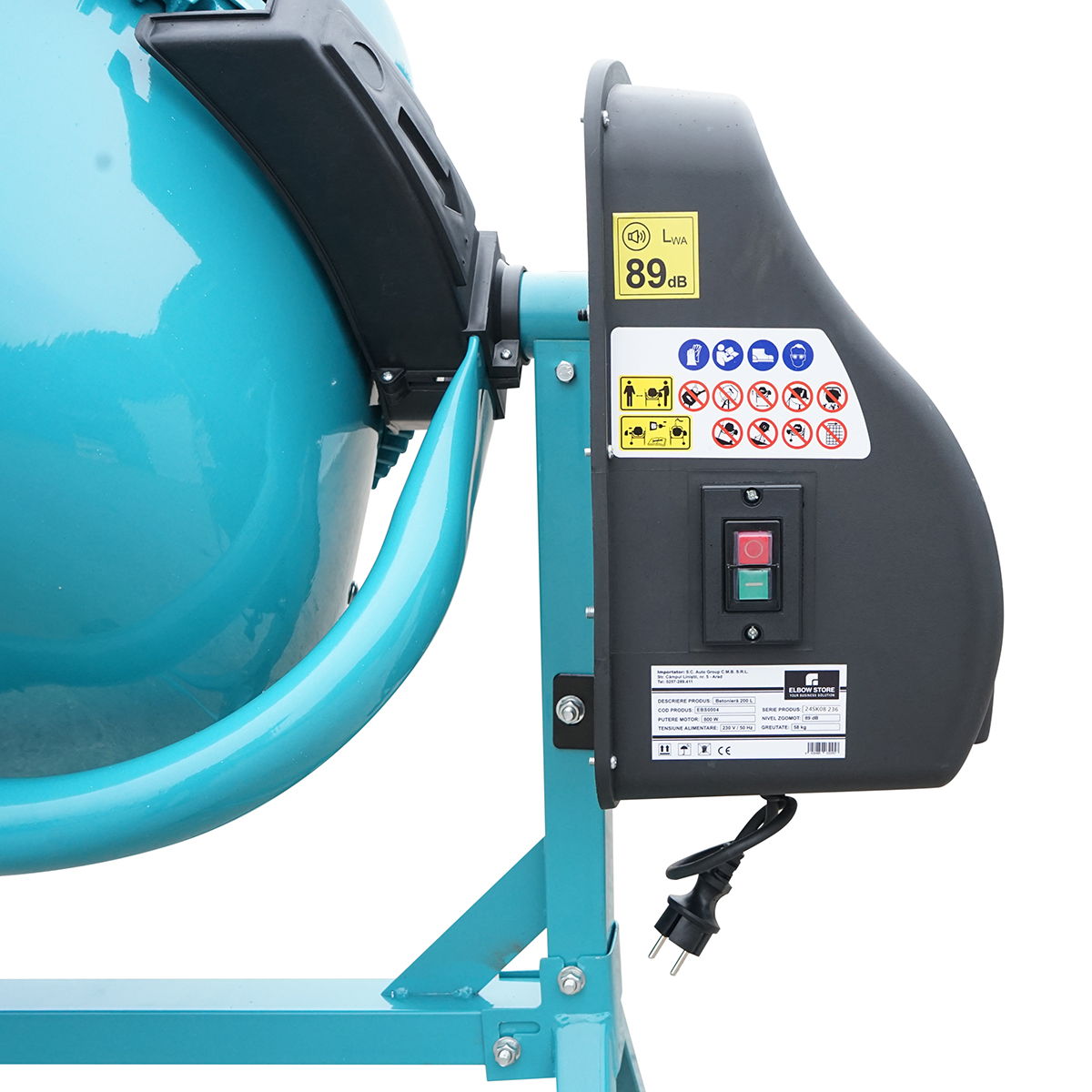 Betoniera 650W, volum cuva 160L, pinion si coroana din fonta 58 Kg - imagine 7