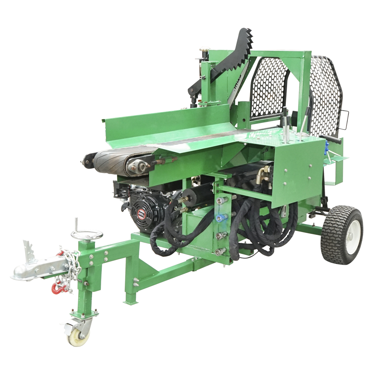 Despicator lemne 16T, motor benzina 15CP cu banda rulanta si conveier 570Kg - imagine 3