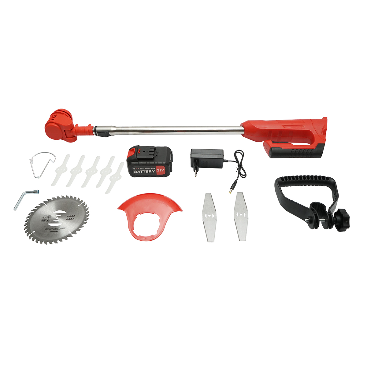 Motocoasa electrica 850W extensibila, baterie litiu 21V/3000 mAh, viteza 18000 r/min accesorii incluse - imagine 2