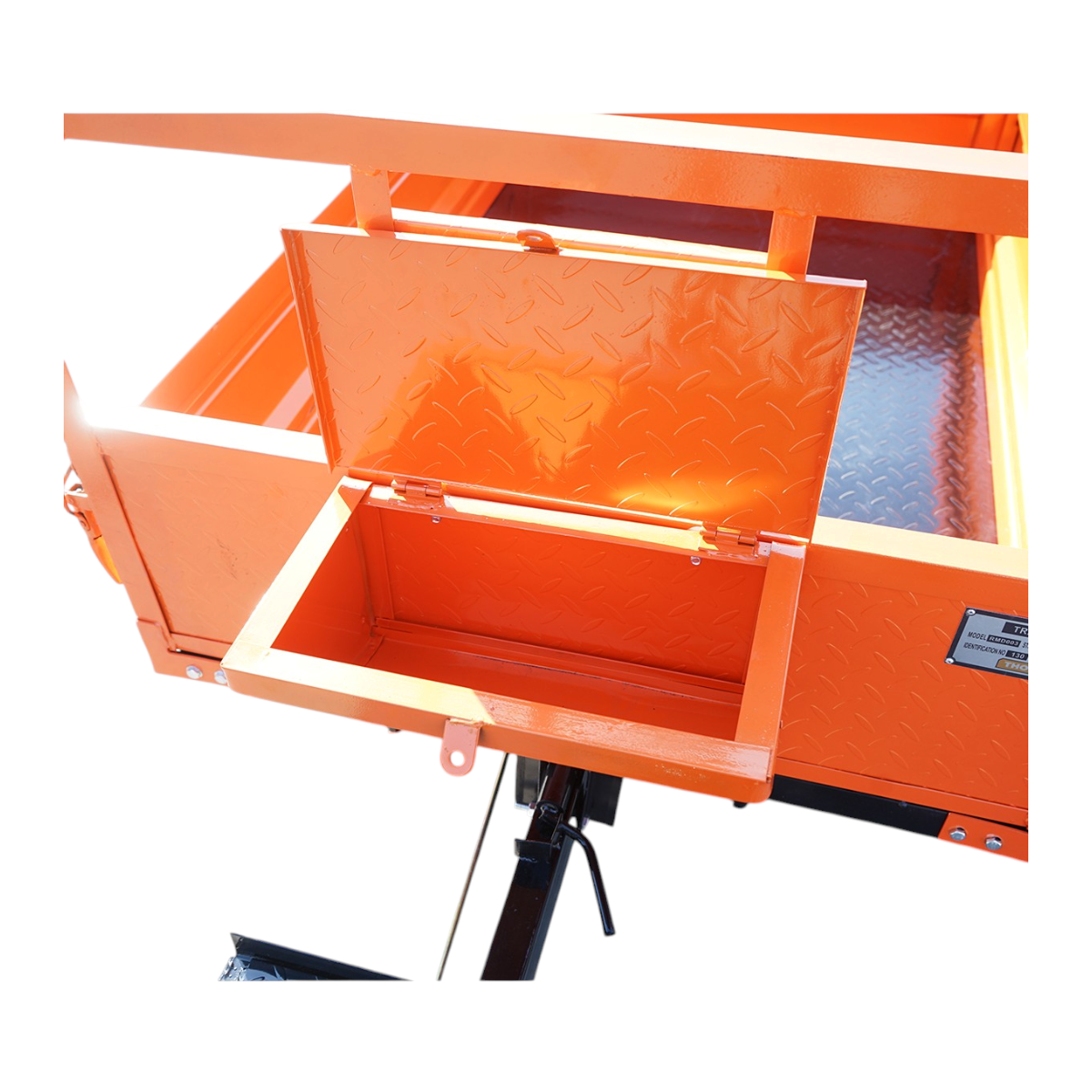 Remorca motocultor basculabila 450kg, bena 1400x1000x300mm, roti 4.00-12 THOR - imagine 9