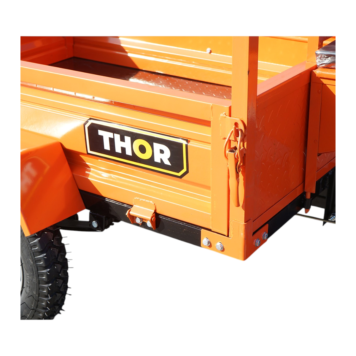 Remorca motocultor basculabila 450kg, bena 1400x1000x300mm, roti 4.00-12 THOR - imagine 13