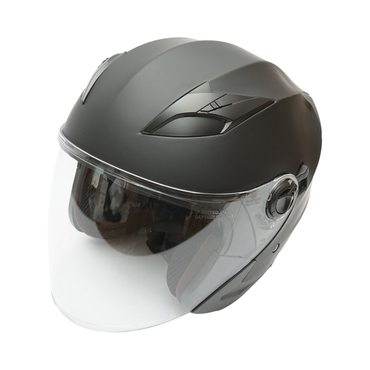 Casca moto tip jet neagra, model urban cu viziera transparenta si ochelari de soare, marimea L - imagine 14