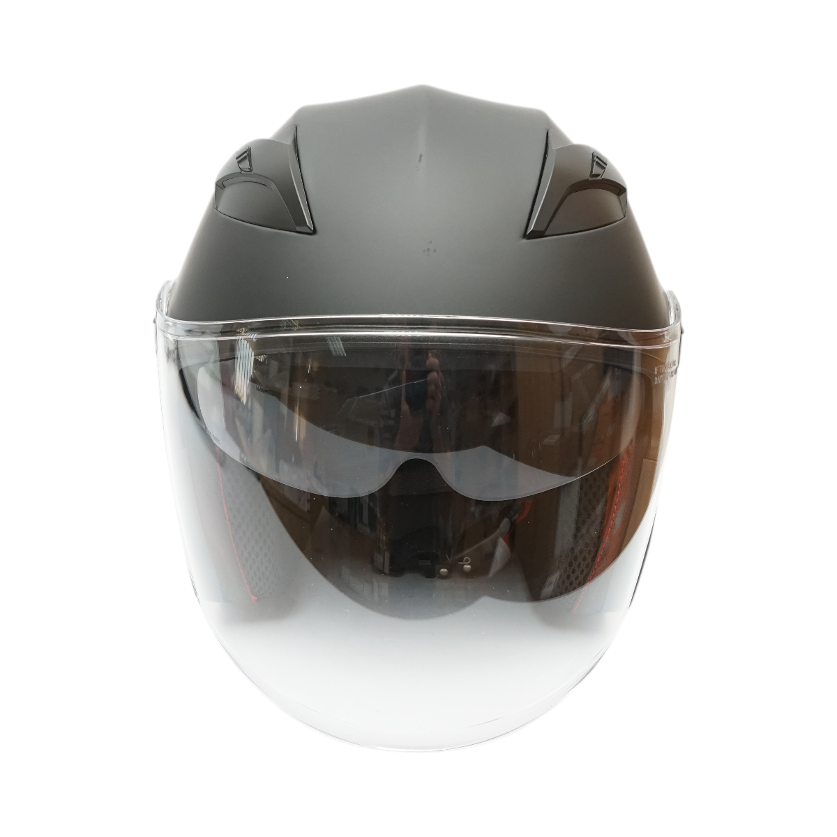 Casca moto tip jet neagra, model urban cu viziera transparenta si ochelari de soare, marimea L - imagine 2