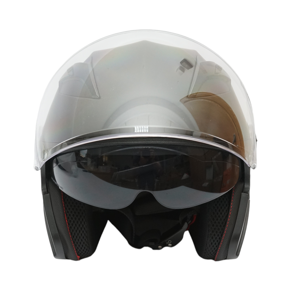 Casca moto tip jet neagra, model urban cu viziera transparenta si ochelari de soare, marimea XL - imagine 7