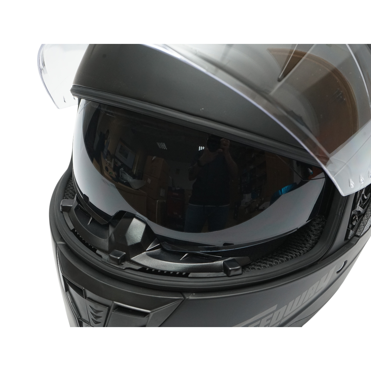 Casca moto integrala negru mat cu viziera transparenta si ochelari de soare, marimea XL Arcane II - imagine 7