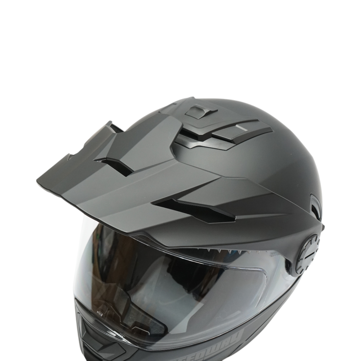 Casca motocross integrala negru mat cu viziera transparenta si ochelari de soare, marimea L Lion - imagine 8