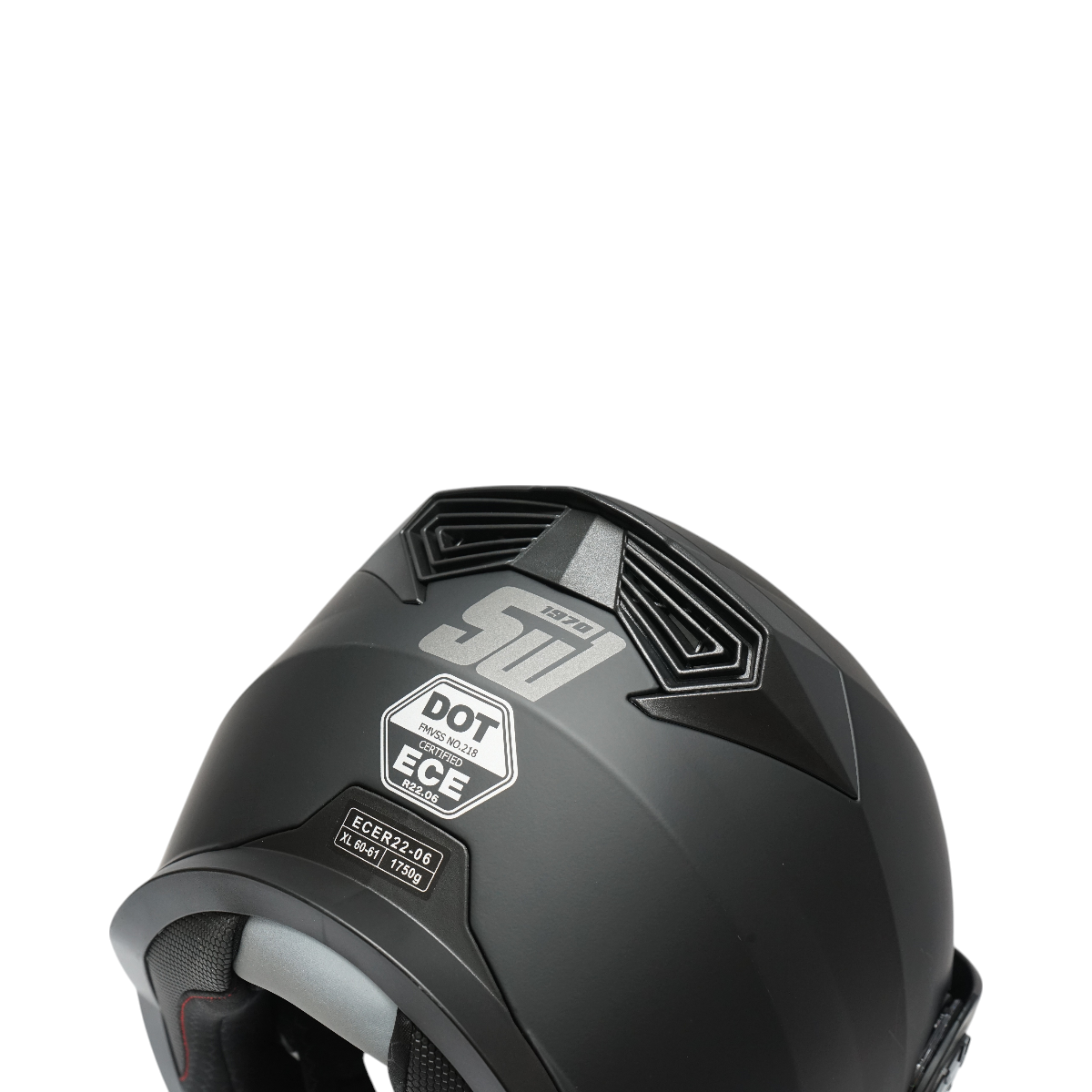 Casca motocross integrala negru mat cu viziera transparenta si ochelari de soare, marimea L Lion - imagine 10