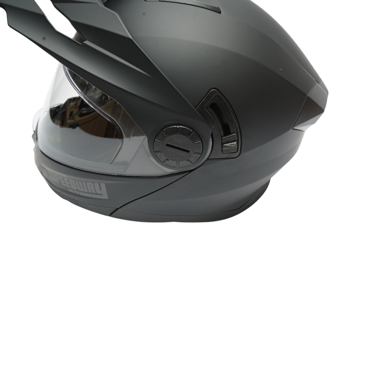 Casca motocross integrala negru mat cu viziera transparenta si ochelari de soare, marimea XL Lion - imagine 13