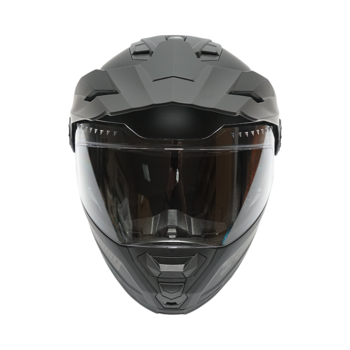 Casca motocross integrala negru mat cu viziera transparenta si ochelari de soare, marimea XL Lion - imagine 2