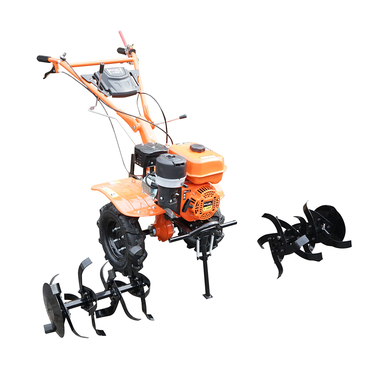 Motocultor 7.5CP cu freza 100cm, motor benzina 4 timpi 212cc OHV, viteze 2+1, transmisie pinioane, roti 4.00-8 Breckner Germany - imagine 2