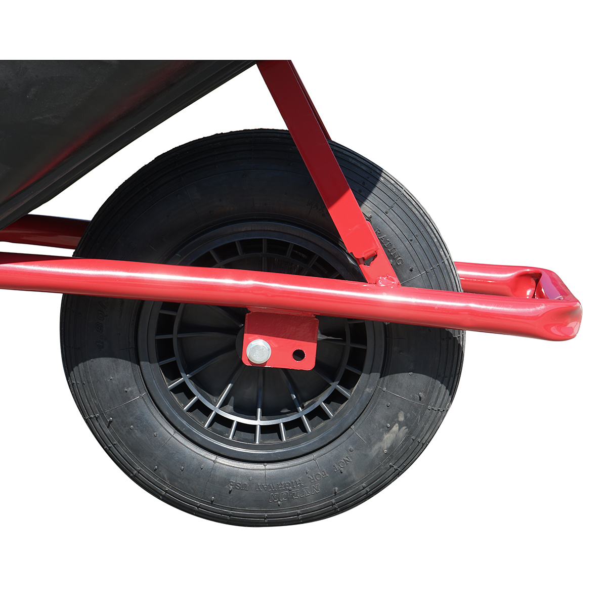 Roaba cuva plastic 80L cu roata pneumatica 400/8 si cadru metalic THOR - imagine 6